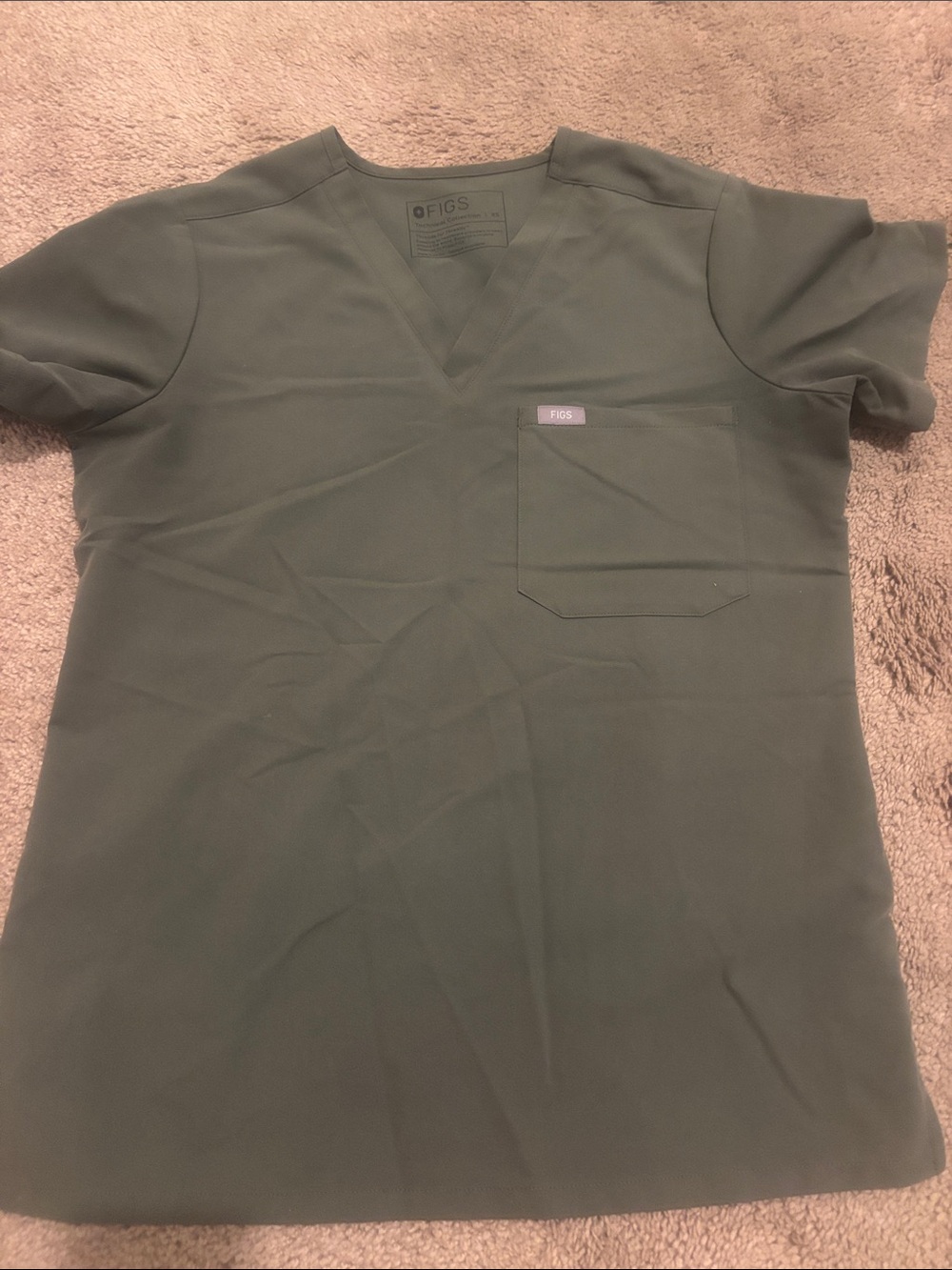 Figs women Olive V-Neck x small Scrub Top set with matching joggers size xsmal